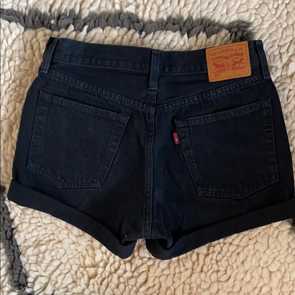 Levi’s Original Cuffed Black Denim Shorts